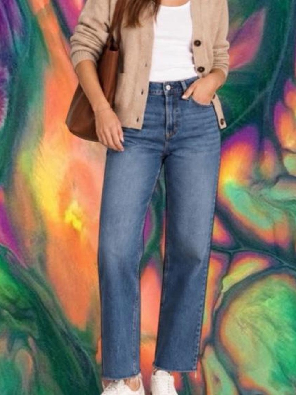 GAP Classic Fit High-Rise Straight Leg Long Women Jeans - Blue
